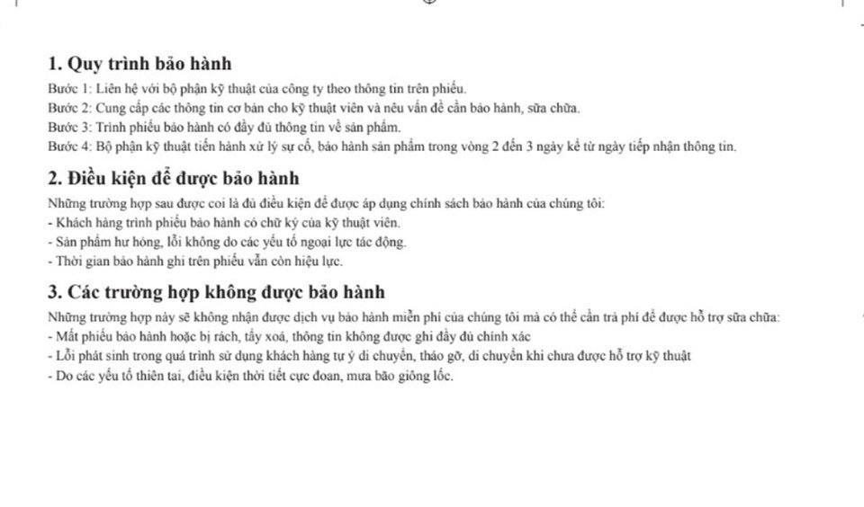 Quy trình bảo hành Hòa Phát Đạt